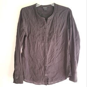 Lucky Brand Black Long Sleeve Button-down 100% Cotton Shirt Size Medium
